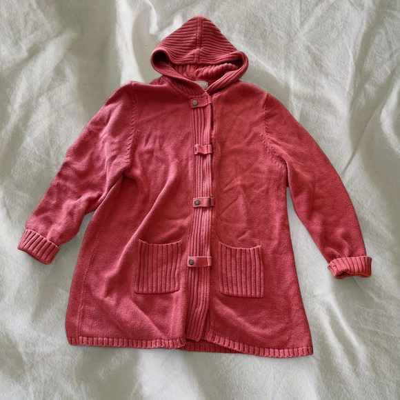 Sag Harbor Sweaters - Sag Harbor Pink Hooded Cardigan Sweater